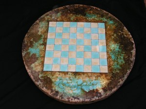 Shatranj. Chess board barrel top. tapa de barril. Summer /  verano 2014